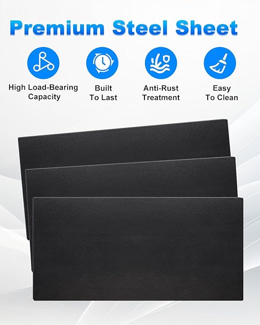 Rocaris 2 Pcs 6 X 12 X 1/4 Inch A36 Steel Plate Hot Rolled, Steel Base Plate for Construction Boards, Structure Support, Weldable Square and Industrial