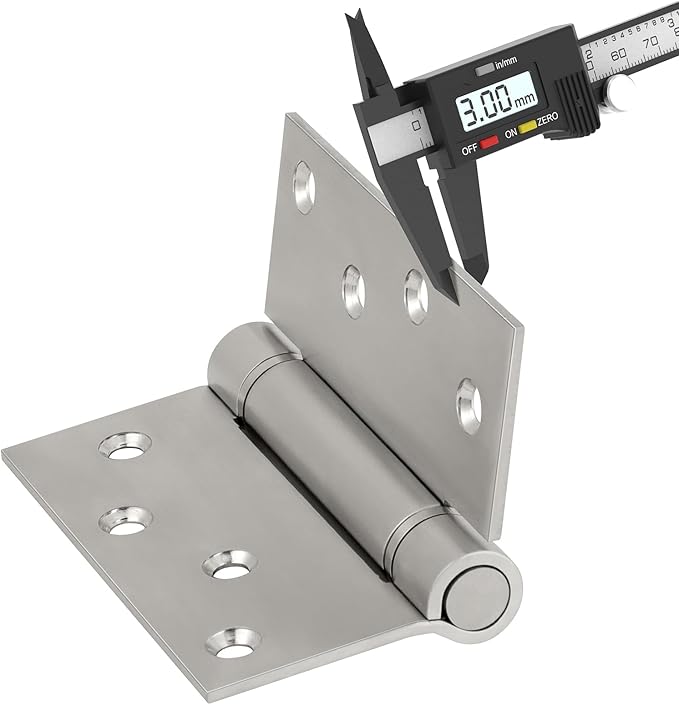 Self Close Door Hinges, 3 Pack 4 inch Self Closing Hinge 304 Stainless Steel Spring Hinge with Square Corners Heavy Duty Adjustable Tension Self Closing Hinges for Doors