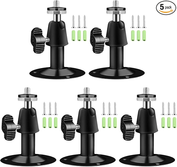 Camera Bracket Mount 5 Pcs Metal Outdoor Indoor Security Wall Mount for Oculus Rift Sensor Arlo, Arlo Pro, 360° 1/4" Screw Camera Wall Mounts CCTV Suvellicance System BNCUHF