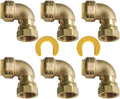 HQMPC Push Elbow Coupling with Union 3/4"X3/4" 6Pcs Push-to-Connect Plumbing Fittings Brass Pipe Connector Fittings for Copper PEX CPVC 2Pcs