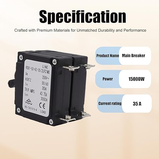 35A 35amp Main Breaker for DuroMax XP15000EH 15000W Dual Fuel Generator