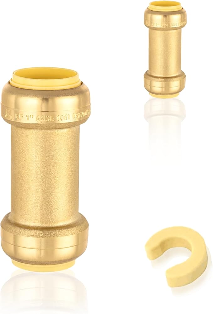 20-Pack HeSun Pushfit Check Valve, 1-Inch Push to Connect Plumbing Fittings with Disconnect Clip, Brass Push-fit Fittings for PEX, Copper, CPVC, PE-RT Pipes(PF-VALVE066-20)