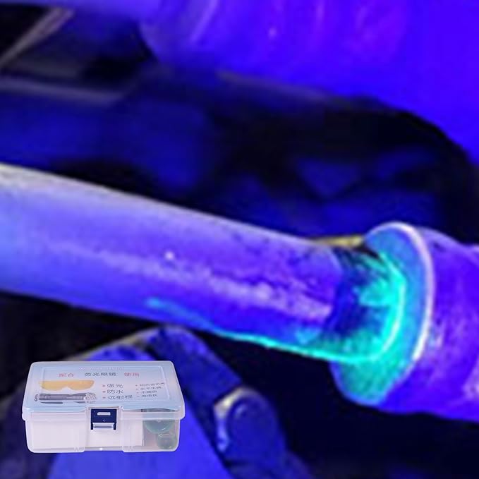 Uv Dye Refrigerant Car Ac Leak Detection Kit With Flashlight And Fluorescent Protective Glasses, Automotive Fluid Leak Detection Kit, Ac Refrigerant Uv Dye Leaks Detector Tool, Car Accessories