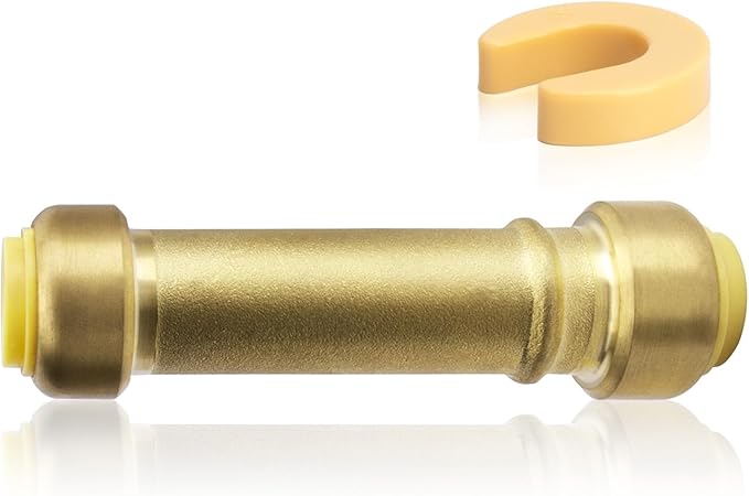 3/4 Inch Push-to-Connect Brass Slip Coupling,U3016LFA Plumbing Fitting for PEX, Copper, CPVC, PE-RT, HDPE Pipe