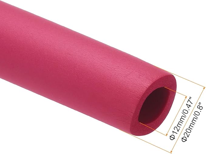 uxcell Foam Tubing for Handle Grip Support, Pipe Insulation, 12mm(1/2") ID 20mm OD 1m Length Red