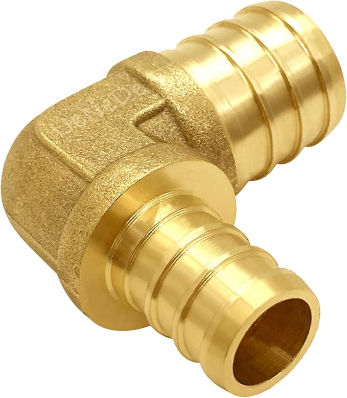 10PCS LF Brass 3/4 to 1/2 Inch PEX Reducer 90 Degree Elbow Barb Coupling Pipe Crimp Fitting