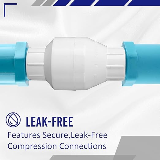 Geetery 4 Pcs PVC Inline Check Valve Solvent Connections White Plastic Backflow Preventer Pipe Fittings Check Socket Schedule (3/4 Inch)