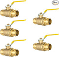 1" Press Ball Valve, 5 Pack Shut Off Valves with EPDM O-ring, Quarter Turn Brass Full Port Shut Off Ball Valve for Hot and Cold Water, NSF/ANSI 61 Certified