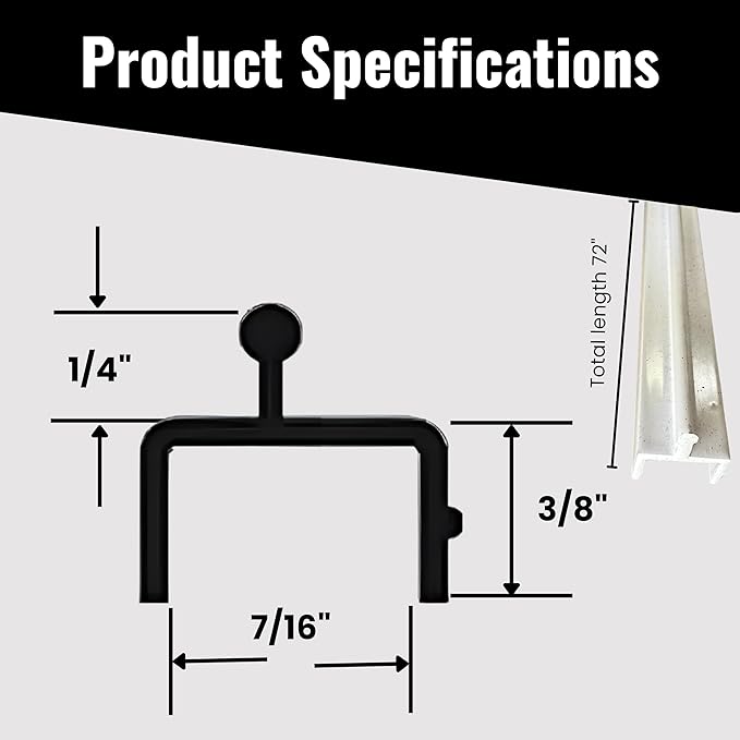 KC Hardware Aluminium Sliding Screen Door Bottom Track, Patio Door Track Replacement, Sliding Door Track Repair- 72 Inches (White)
