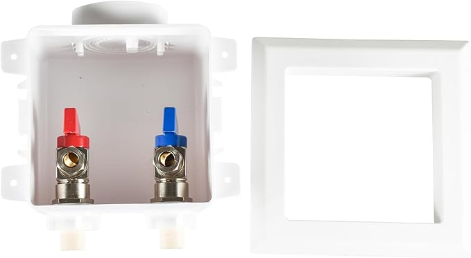 EFIELD Pre-assembled Faucet Outlet Box, 1/2-Inch CPVC Ppe Intet with Installed 1/4-Turn Ball Valve For Hot & Cold Water Supply, Chrome Plate,(FC001)