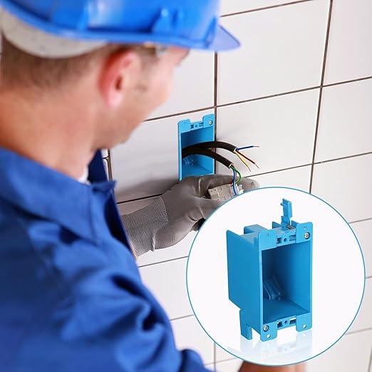 8 pack1-Gang Old Work Retrofit Electrical Box, 14 Cu. in. PVC Junction Box, for Wall Switch/Outlet Installation, Easy Mounting for Construction and Renovation