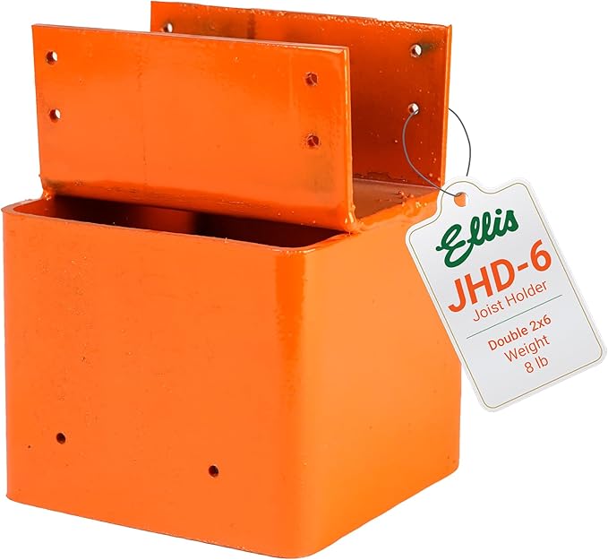Ellis Manufacturing Company - Double 2x6 Joist Holder for 6x6 Post - Secure in Crawl Space - Metal Support, Wall Mount Bracket for Construction & Stability Applications