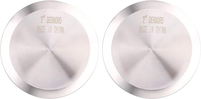 DERNORD Sanitary End Cap fits Tri-Clamp Ferrule Flange Stainless Steel 304 Fitting Clamp (2" (51mm) Tube OD) (2 Pack)