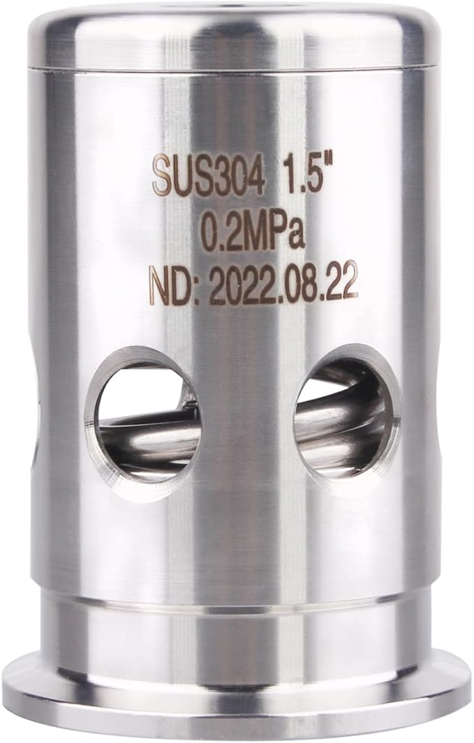 DERNORD Sanitary Tank Pressure Relief Valve Vacuum Valve Stainless Steel 304 Tri Clamp 1.5 Inch