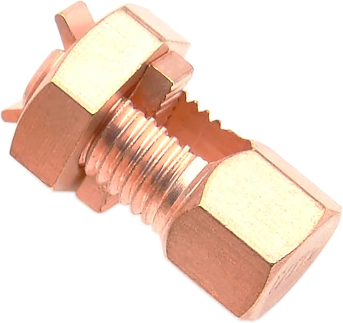 FDXGYH 4 Pack Grounding Split Bolt Connector Copper Grounding Clamps Bolt Connection Clamp for Completing Ground Bonding to Bare Wires TJ-25