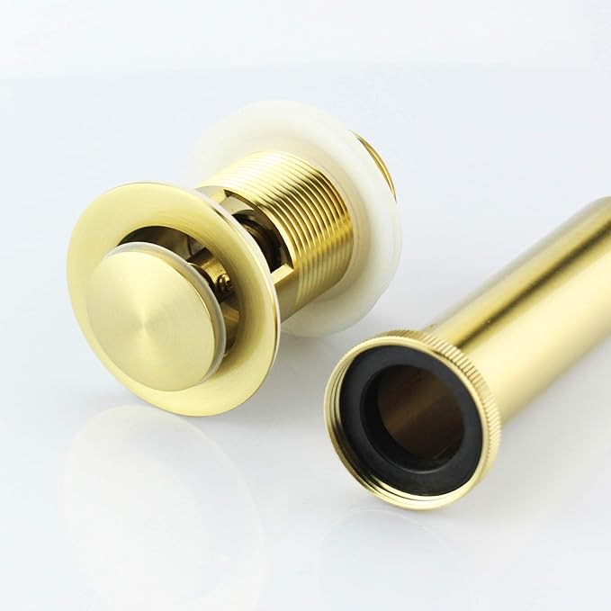Bathroom Lavatory Vanity Vessel Sink Pop Up Drain Stopper with Overflow, Gold