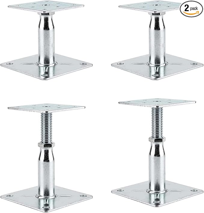4 Pack Adjustable Support Jack for The Floor,Deck Foundation,Post Floor Joist Jacks,RV Step Stabilizer,Mini Screw Jack- Post 3.5" to 6"
