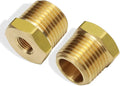 1/2 Inch NPT Male Thread to 1/8 Inch NPT Female Reducing Brass Pipe Fitting Hex Head Hose Tube Bushing Adapter Convert Pack of 2