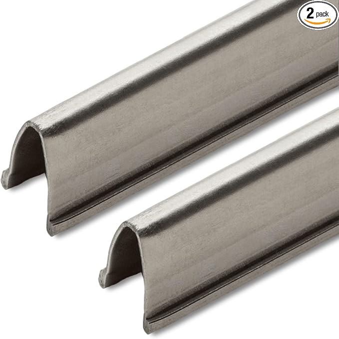Stainless Steel Sliding Door Track Cover for Repairing Worn or Damaged Glass Doors and Horizontal Windows - Patio Glass Door Track Replacement (4 Feet, 2 Pack)