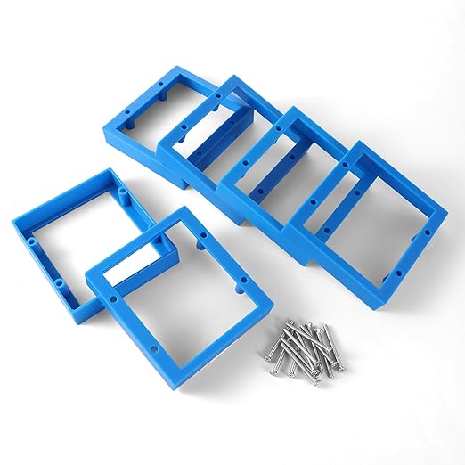 6Pcs Double Gang Outlet Box Extender Electrical Box Extenders with 24Pcs Screws, Receptacle Extenders 2 Gang Electrical Boxes for Electricals Boxes and Electricals Outlet Switches(Blue)(3/4in)