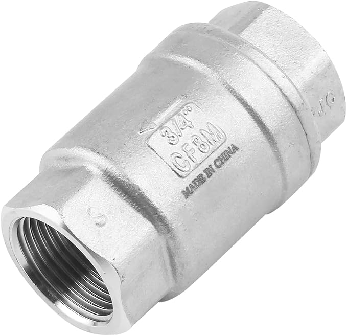 3/4 Inch Vertical Check Valve SUS304 Spring Loaded Check Valve in-line Low Cracking Pressure CF8M WOG 1000