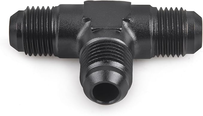 6AN Male Flare Tee Fitting Adapter T Fuel Hose Union Aluminum 2Pcs