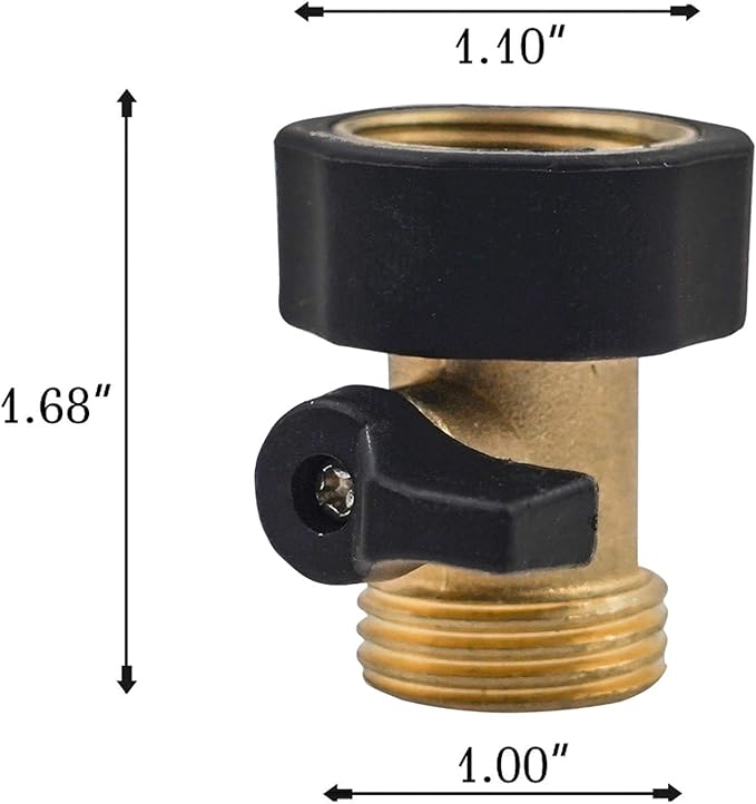Hourleey Garden Hose Shut Off Valve, 2 Pack Heavy Duty 3/4 Inch Solid Garden Hose Shut Off Valve with 10 Extra Rubber Washers (Black)