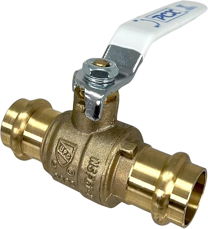 PROCURU 2-Pack 3/4-Inch Press Copper Ball Valve, Heavy Duty Brass Body, Full Port, LF Certified Safe (3BP075-2P)