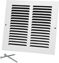 8"W x 8"H [Duct Opening Size] Steel Return Air Grille, Air Return Vent Cover for Ceiling and Sidewall - HVAC Air Vent Covers - [Outer Dimensions: 9.75"W x 9.75"H]