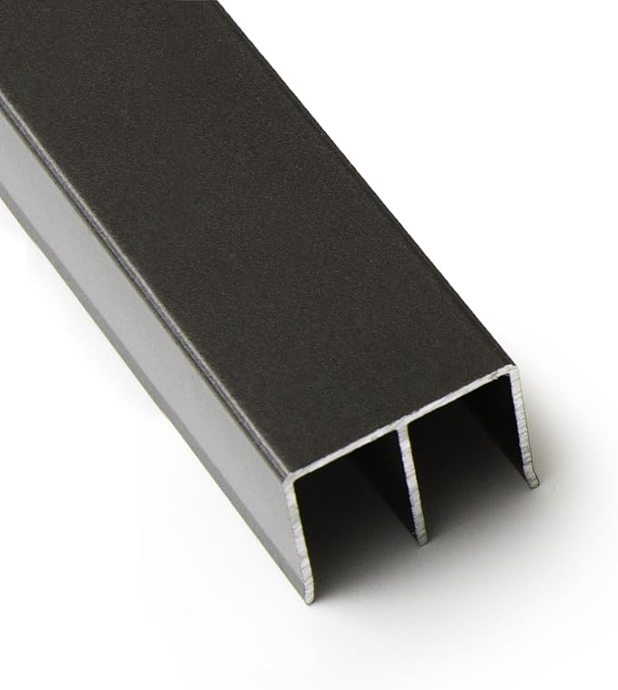Top Double Channel Track for Bypass & French Sliding Screen Doors - Replacement Sliding Screen Door Upper Tracking System Hardware - Bronze Aluminum Track - 1-1/2” Wide 1” Deep - 96 in, 4 Piece