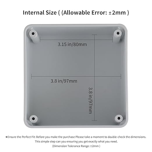6 Pack 4" x 4" x 3" PVC Plastic Dustproof Waterproof Box IP65 Junction Boxes Project Junction Conduit Box for Electrical Outdoor Enclosure