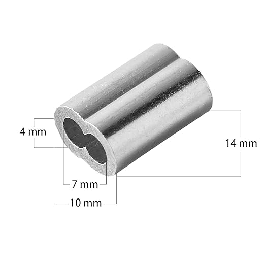 1/8" 100PCS Aluminum Crimping Loop Sleeve for Wire Rope, Cable Ferrule