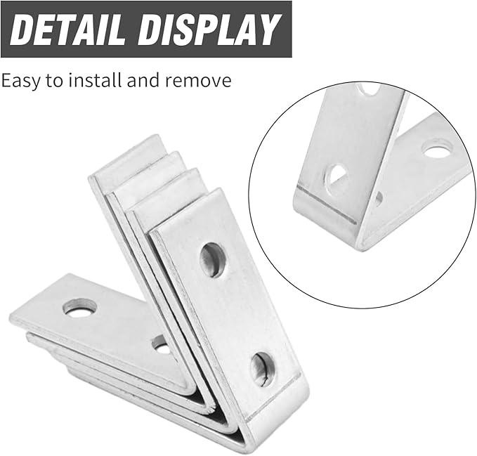 EATAKWARD 4 PCS Inside Angle Bracket for 1/2" Bolt in 3.6" Strut Channel, Corner Brace Framing Connector, Thickness 4.75mm (4 Holes 60 Degree)