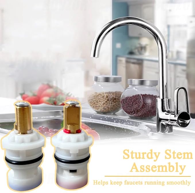 Ceramic Stem Disc Faucet Cartridge (Hot & Cold Pair), Replacement for 9608020 9608060 48/143/149 Series, Universal Bathroom Valve Cartridge