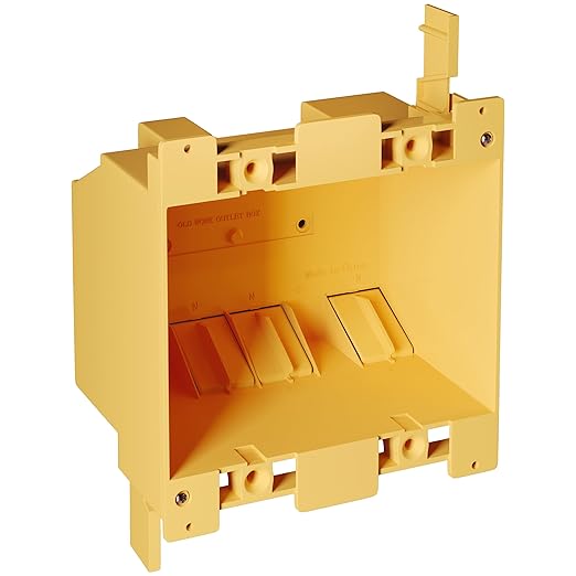 Inlight 2 Gang Electrical Outlet Box, 25 Cubic Inch Junction Box, Old Work Box, UL Listed, 3-Packs, IN-0501-5-3
