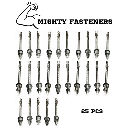 Wedge Anchors – Heavy-Duty 304 Stainless Steel Expansion Bolts for Concrete & Masonry, Rust-Resistant & Durable - 3/8" X 5" - 25 Pack