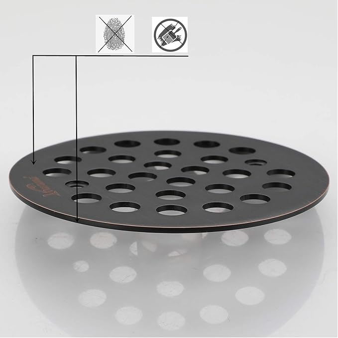 4-1/4Inch Screw-in Shower Strainer Drain Cover Replacement Floor Strainer Floor Drain (Oil Rubbed Bronze)