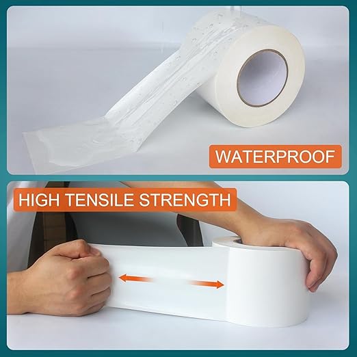 Golden Fox Vapor Barrier Tape, 2 Pack 4'' x 180' Roll, 9 Mil White Polyethylene Moisture and Vapor Barrier Seam Tape for Crawl Spaces, Marine Use, Insulation Tape, Underlayment & More, Waterproofing