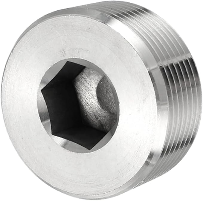 Pipe Plug Stainless Steel Internal Hex Thread Socket Pipe Plug Fitting - Fitting for (Sealing Port - Air Tanks - Water Outlets) 1-1/4 Inch NPT Male