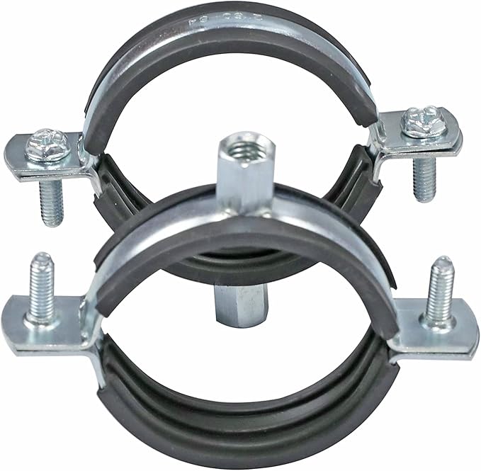 AKIHISA 5 PCS Split Ring Pipe Hanger Heavy Duty Adjustable Pipe Bracket Clamp Wall Mount Ceiling Mount Pipe Support ID 3.5 Inch(89mm)