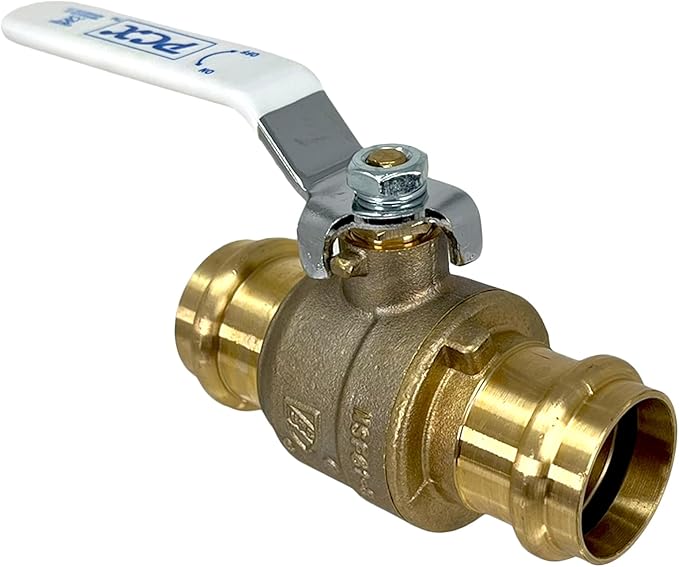 PROCURU 1-Pack 1-Inch Press Copper Ball Valve, Heavy Duty Brass Body, Full Port, LF Certified Safe (3BP100-1P)