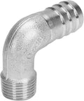 DERNORD 5/8" Hose Barb x 3/8" Male NPT Stainless Steel 90 Degree Elbow- Home Brew Pipe Fitting