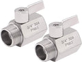 DERNORD NPT Ball Valve 3/4" NPT Famale x Male Thread with Stainless Steel 304 Handle(Pack of 2)