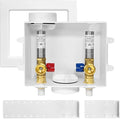 1-Pack HeSun Washing Machine Outlet Box, 1/2 Inch CPVC Inlet x 3/4 Inch MHT Outlet, Pex Washer Box with Stainless Steel Water Hammer Arrestor(WM009)