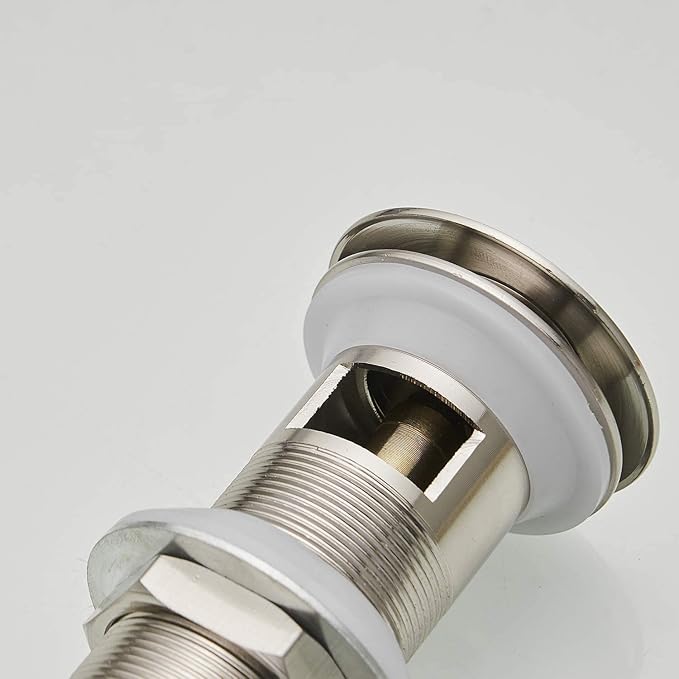 Bathroom Sink Drain Stopper Pop Up Drain for Sink Fits Standard Bathroom Sink Hole 1-1/2" to 1-3/4" Vanity Brushed Nickel with Overflow