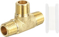 PATIKIL Brass Tee Fitting, 1Pcs 1/4" x 1/4" x 1/4" NPT Male Pipe 3 Way Forged Brass Barstock Street Tee Pipe Fittings for Water Gas Refrigeration