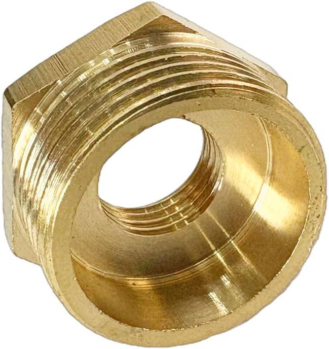 3/4" NPT Male x 1/4" NPT Female Brass Reducer Hex Bushing Threaded Pipe Fitting Reducing Adapter Pack of 2