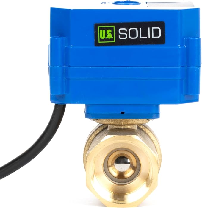 U.S. Solid 1" NPT Motorized Ball Valve with US Plug 110VAC Brass Electrical Ball Valve,Auto Return, Normally Closed, IP65