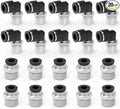 20Packs 1/2" OD Tube x 3/8" NPT Thread Male Straight and Elbow Push to Connect Fittings,Pneumatic Quick Connect Air Line Hose Fittings Accessories