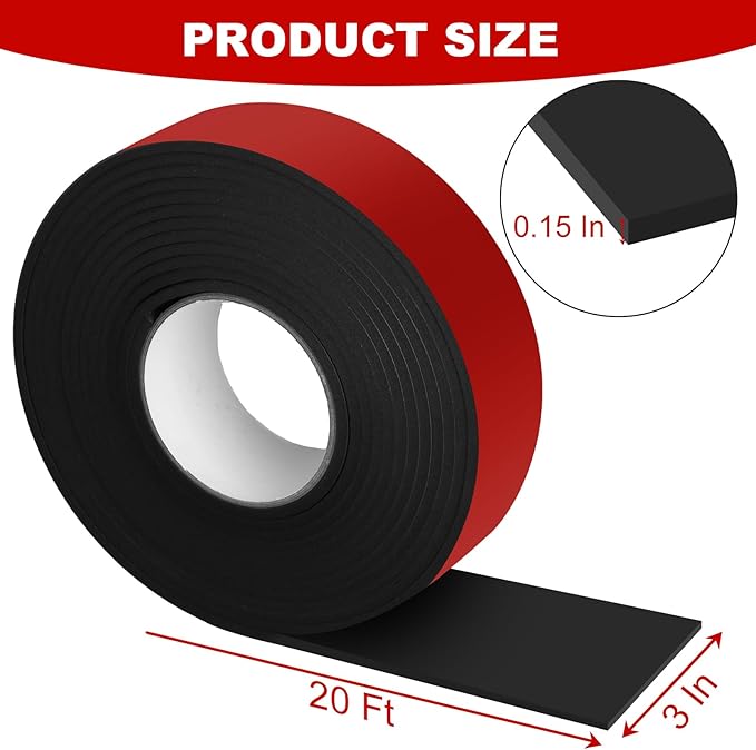 3 in x 20 Ft Pipe Insulation, Self Adhesive Foam Pipe Insulation for Winter Freeze Protection, Outdoor Insulated Tape for Metal Pipes, PVC, AC Line